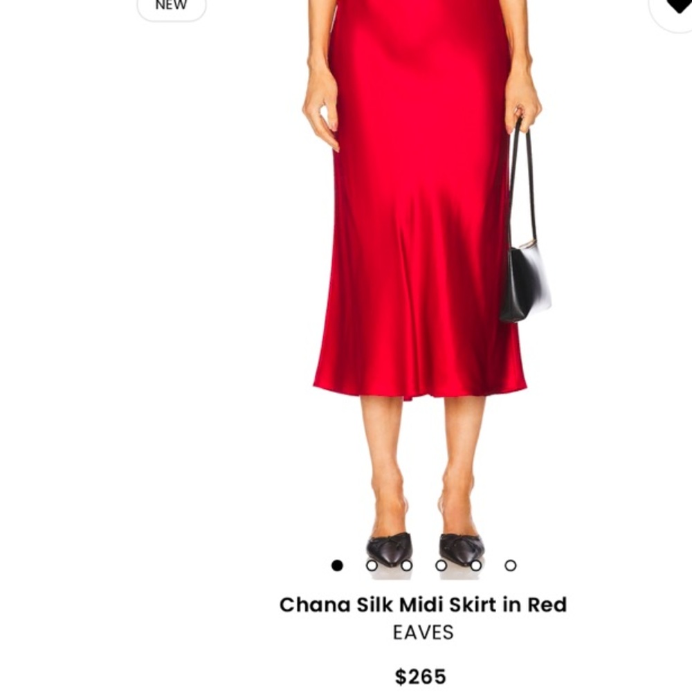 Eaves red silk midi skirt